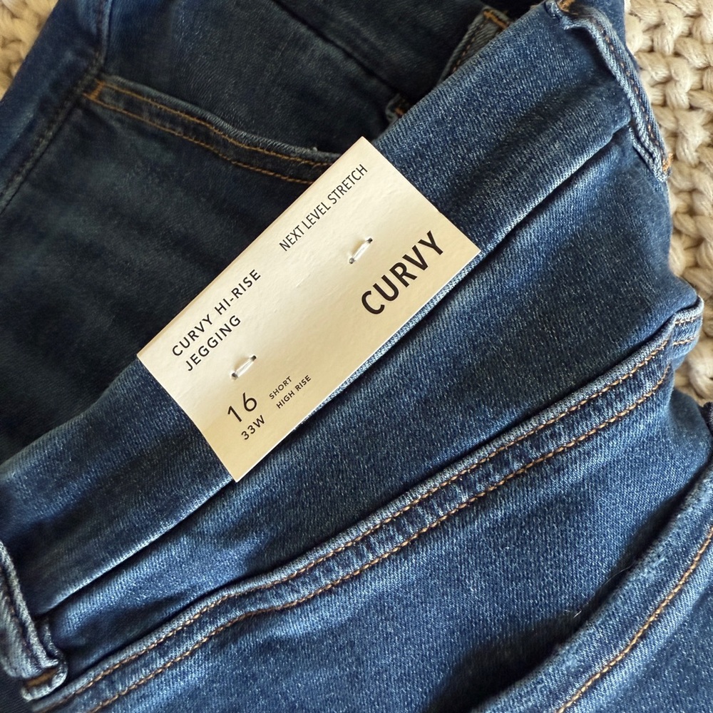 American Eagle Outfitters Blue Jeggings with Contrast Stitching